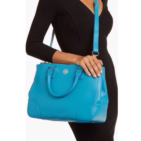 Tory Burch Robinson Double-Zip Tote Saffiano Leather Double-Zip Tote bag READ - Picture 1 of 16